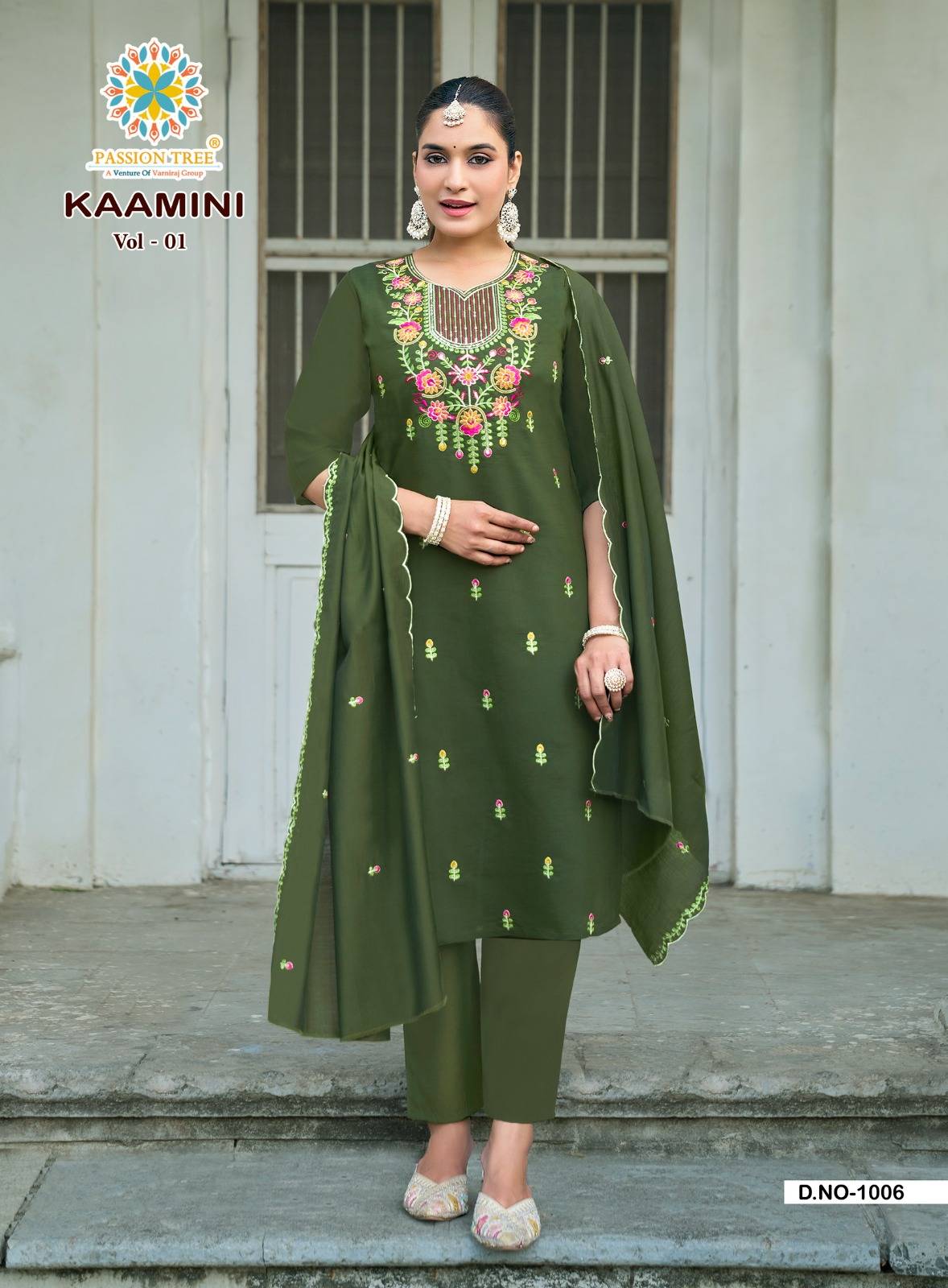 KAAMINI VOL-1 By Passion Tree 1001 To 1008 Series Beautiful Festive Suits Colourful ROMAN SILK Stitched Dresses At Wholesale Price